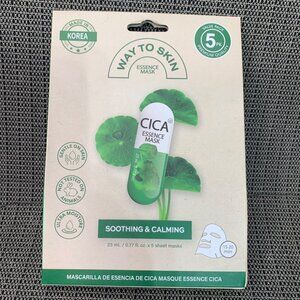 Way To Skin Cica Essence Mask & Natural  Cucumber With Aloe Sheet Masks 5 Pack